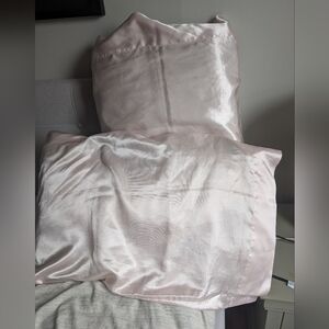 Pink Satin Pillow Cases x 2